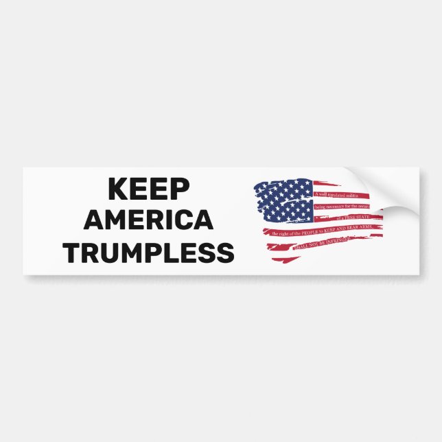 Behålla America Trumpless Bumper Sticker Bildekal (Framsidan)