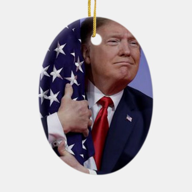Behålla America Underbar Trump 2020 Julgransprydnad Keramik (Baksidan)