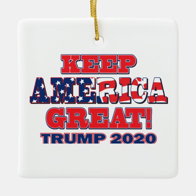 Behålla America Underbar Trump 2020 Julgransprydnad Keramik (Framsida)