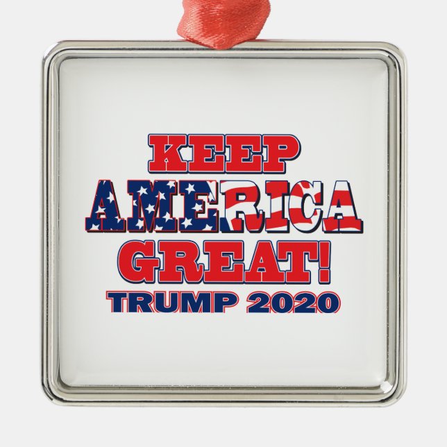 Behålla America Underbar Trump 2020 Julgransprydnad Metall (Framsidan)