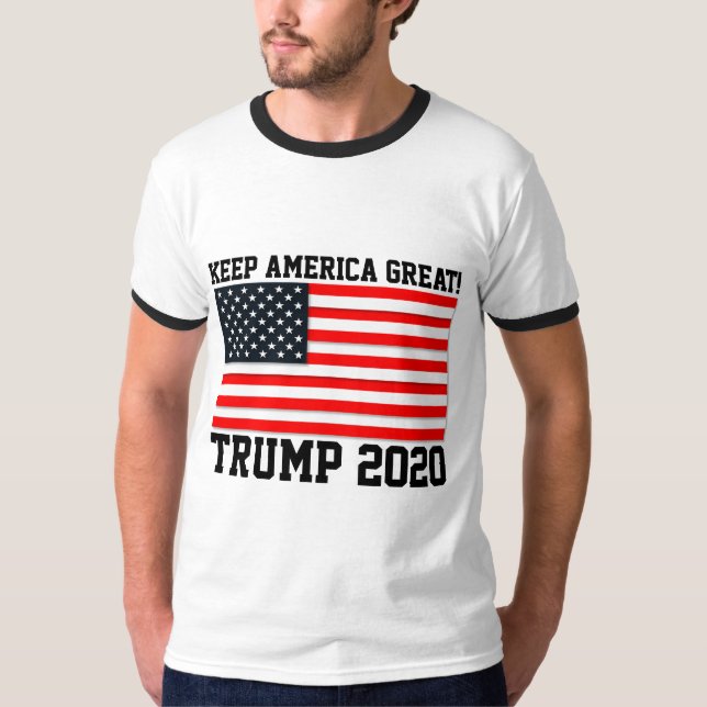 BEHÅLLA AMERICA UNDERBAR! TRUMP 2020 T-Shirts (Framsida)