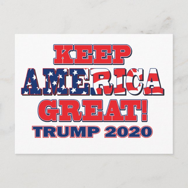 Behålla America Underbar Trump 2020 Vykort (Framsida)