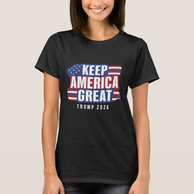 Behålla America Underbar - Trump 2024" T Shirt (Framsida)