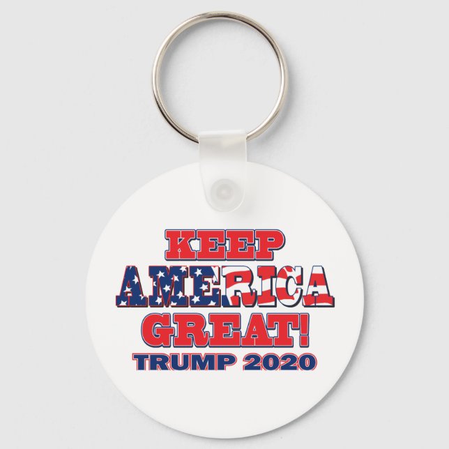 Behålla Amerika Underbart igen Trump 2020 Nyckelring (Framsida)