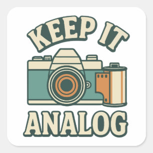 Behålla analog fyrkantigt klistermärke