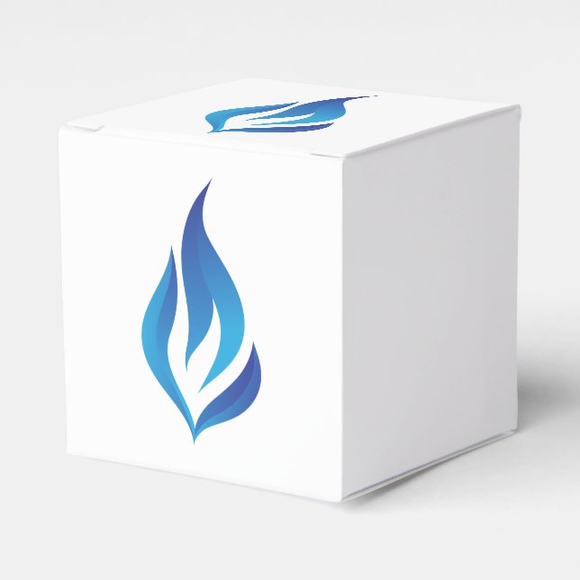 Behålla av Blue Flame Lit Presentaskar (Framsidan Sidan)