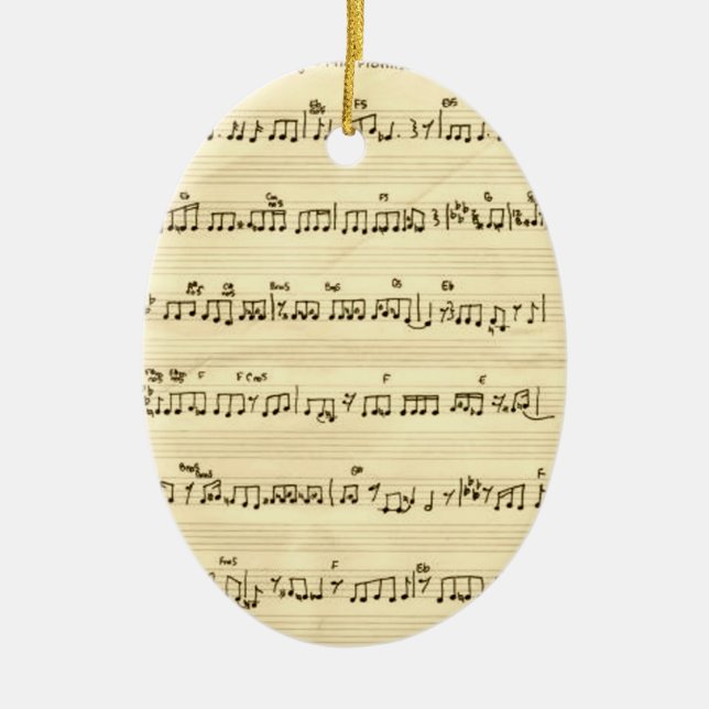 Behålla av den lovande musiken Sång Lakan Julgransprydnad Keramik (Framsidan)