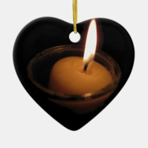 Behålla av flambrännljus julgransprydnad keramik