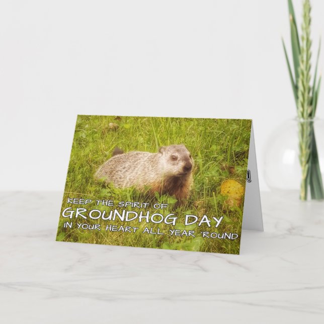 Behålla av gratulationskort för Groundhog-dagen Kort (Framsida)