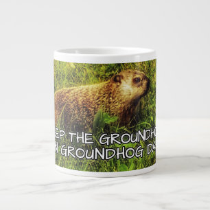 Behålla av Groundhog i Groundhog Day mugg Jumbo Mugg