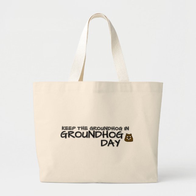 Behålla av Groundhog på Groundhog-dagen Jumbo Tygkasse (Framsidan)