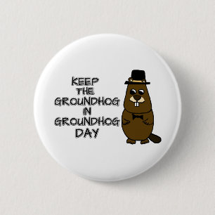Behålla av Groundhog på Groundhog-dagen Knapp