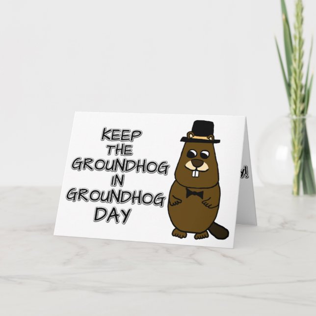 Behålla av Groundhog på Groundhog-dagen Kort (Framsida)
