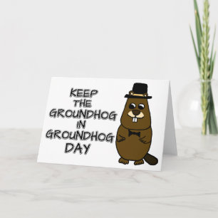 Behålla av Groundhog på Groundhog-dagen Kort