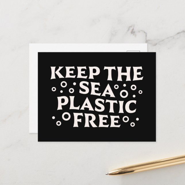 Behålla av plastfritt havsområde vykort (Fram/Back In Situ)