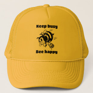 Behålla Busy BE Lycklig Busy Bee Motivational Teck Keps