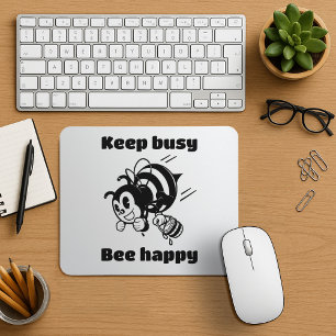 Behålla Busy BE Lycklig Busy Bee Motivational Teck Musmatta