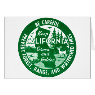 Behålla California Grönt + Golden Hälsningskort