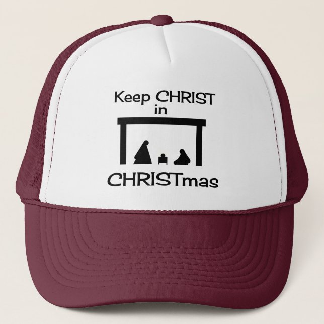 Behålla CHRIST i CHRISTmas Hat/Kap Truckerkeps (Framsida)