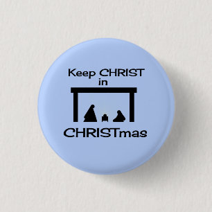 Behålla CHRIST i CHRISTMAS-knapp / Fäst liten Knapp
