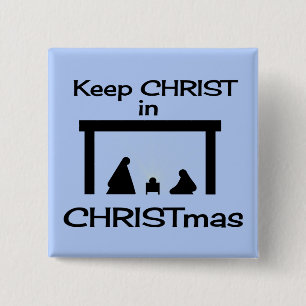 Behålla CHRIST i CHRISTmas Square-knapp / Fäst Knapp