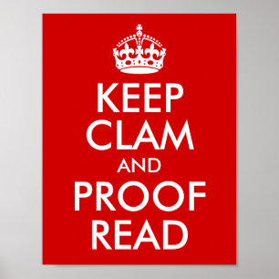 Behålla Clam och korrekturläsad Poster