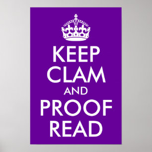 Behålla Clam och korrekturläsning Poster