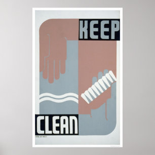 Behålla Clean 1938 WPA Poster