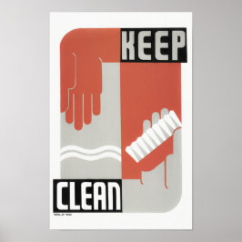 Behålla Clean - Healthcare WPA Print - Circa 1937 Poster