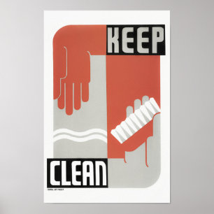 Behålla Clean - Healthcare WPA Print - Circa 1937 Poster