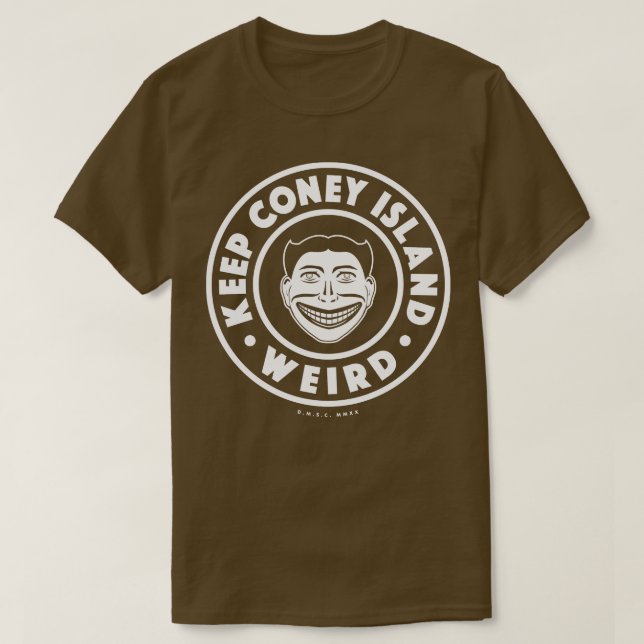 Behålla Coney Island Konstig Circle White T Shirt (Design framsida)