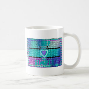 Behålla: Cyan Heart & Clarity Mönster Art Kaffemugg