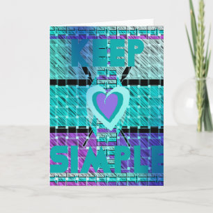Behålla: Cyan Heart & Clarity Mönster Art Kort