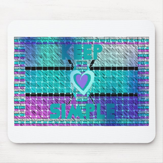 Behålla: Cyan Heart & Clarity Mönster Art Musmatta (Framsidan)