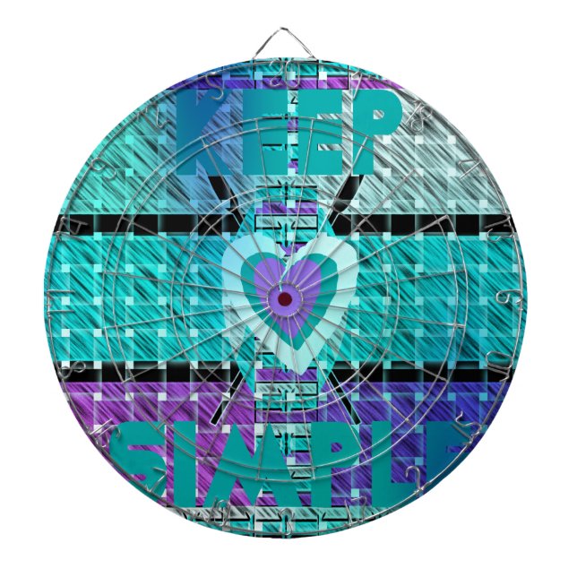 Behålla: Cyan Heart & Clarity Mönster Art Piltavla (Framsidan)