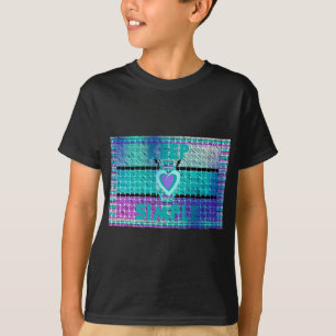 Behålla: Cyan Heart & Clarity Mönster Art T Shirt