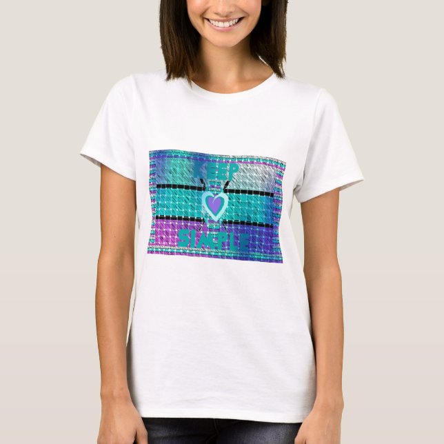 Behålla: Cyan Heart & Clarity Mönster Art Tee (Framsida)