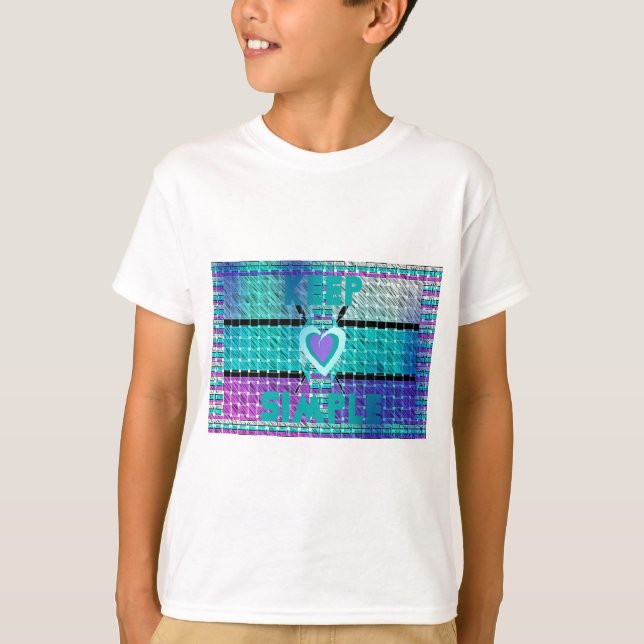 Behålla: Cyan Heart & Clarity Mönster Art Tee (Framsida)