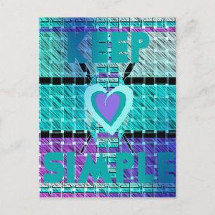Behålla: Cyan Heart & Clarity Mönster Art Vykort