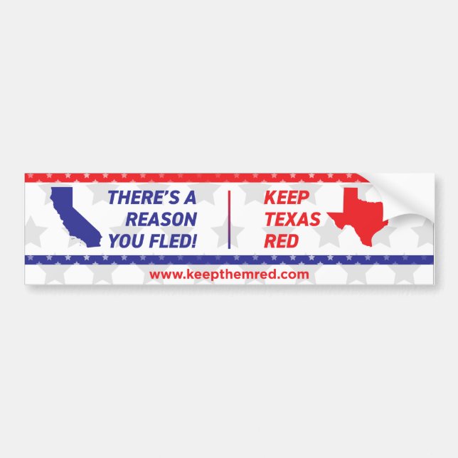 Behålla dem Red - Bumper Sticker CA till TX Bildekal (Framsidan)