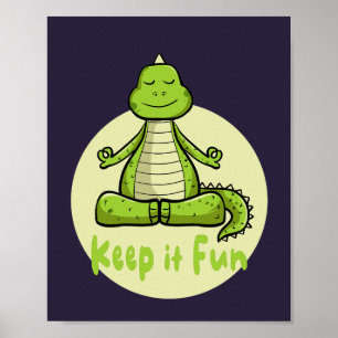 Behålla den roligt Kawaii-grönten krokodil som utö Poster