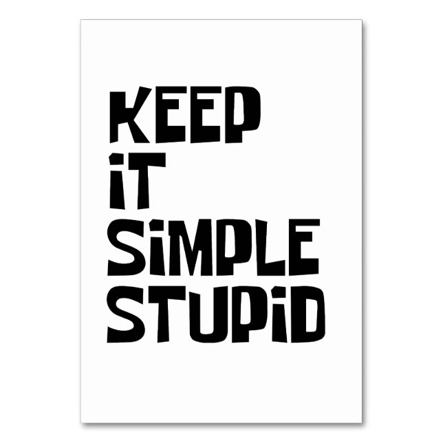 Behålla Det är enkelt att stoppa Bordsnummer (Framsidan)