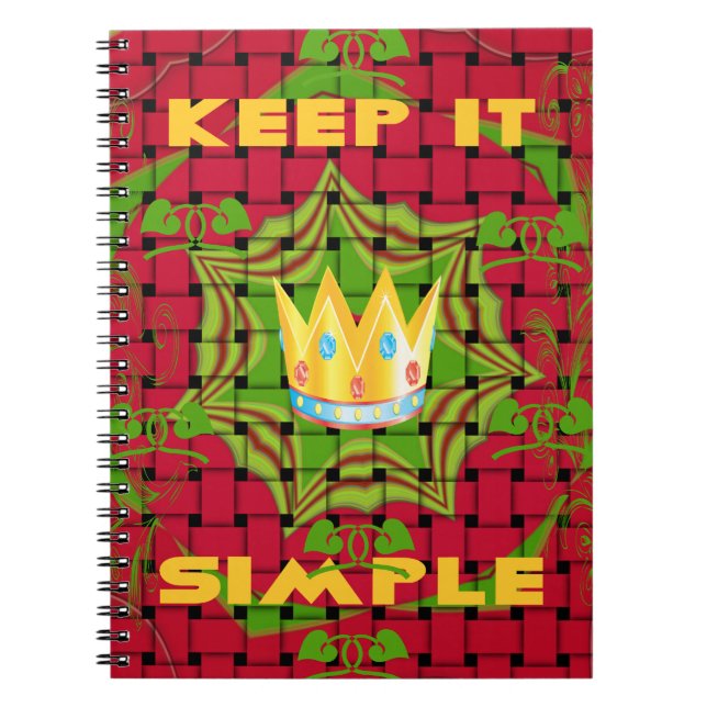 Behålla Det är enkelt: Blommigten Bold Golden Red  Anteckningsbok Med Spiral (Framsidan)