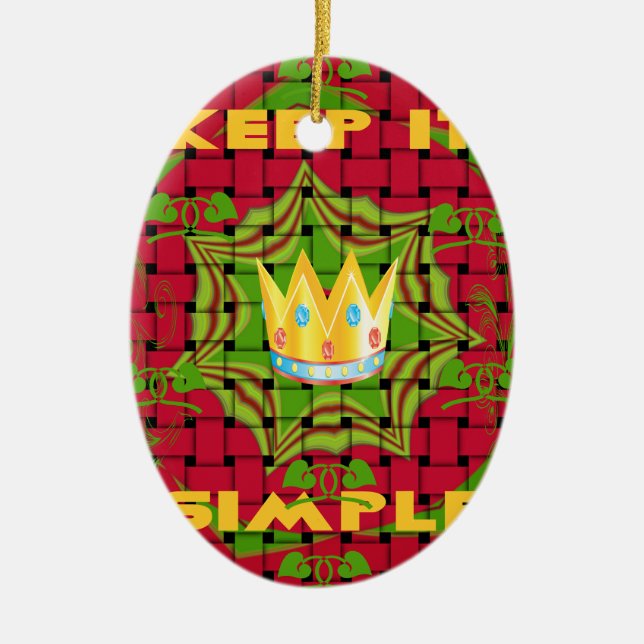 Behålla Det är enkelt: Blommigten Bold Golden Red  Julgransprydnad Keramik (Framsidan)