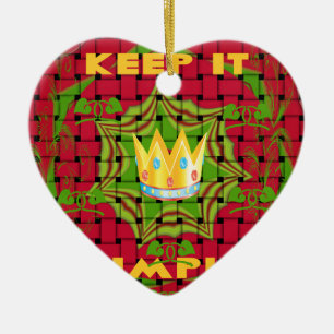 Behålla Det är enkelt: Blommigten Bold Golden Red Julgransprydnad Keramik