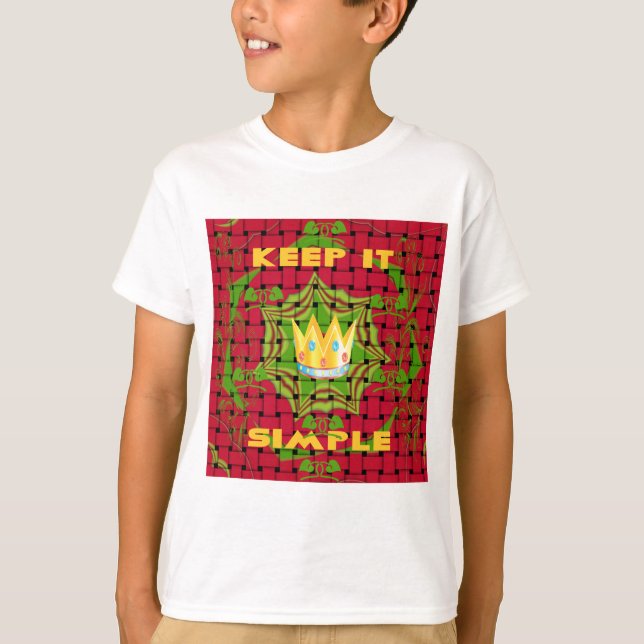 Behålla Det är enkelt: Blommigten Bold Golden Red  T Shirt (Framsida)