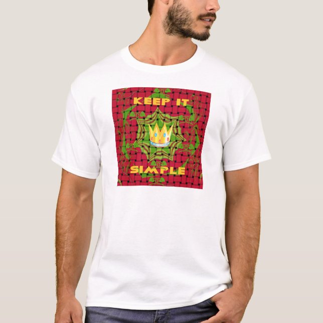 Behålla Det är enkelt: Blommigten Bold Golden Red  Tee Shirt (Framsida)