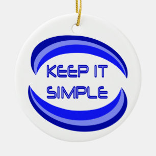 Behålla det enkel Recovery Slogan-citat i blått Julgransprydnad Keramik