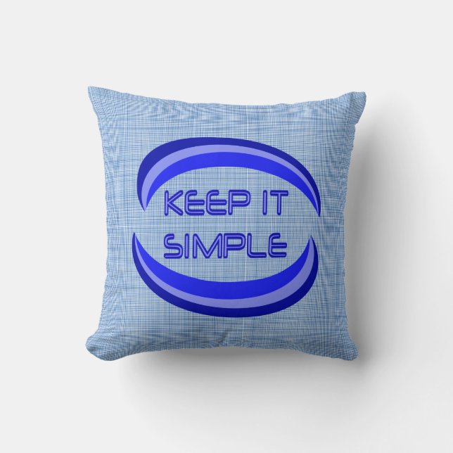 Behålla det enkel Recovery Slogan-citat i blått Kudde (Framsida)