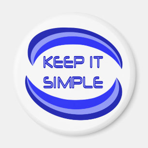 Behålla det enkel Recovery Slogan-citat i blått Magnet